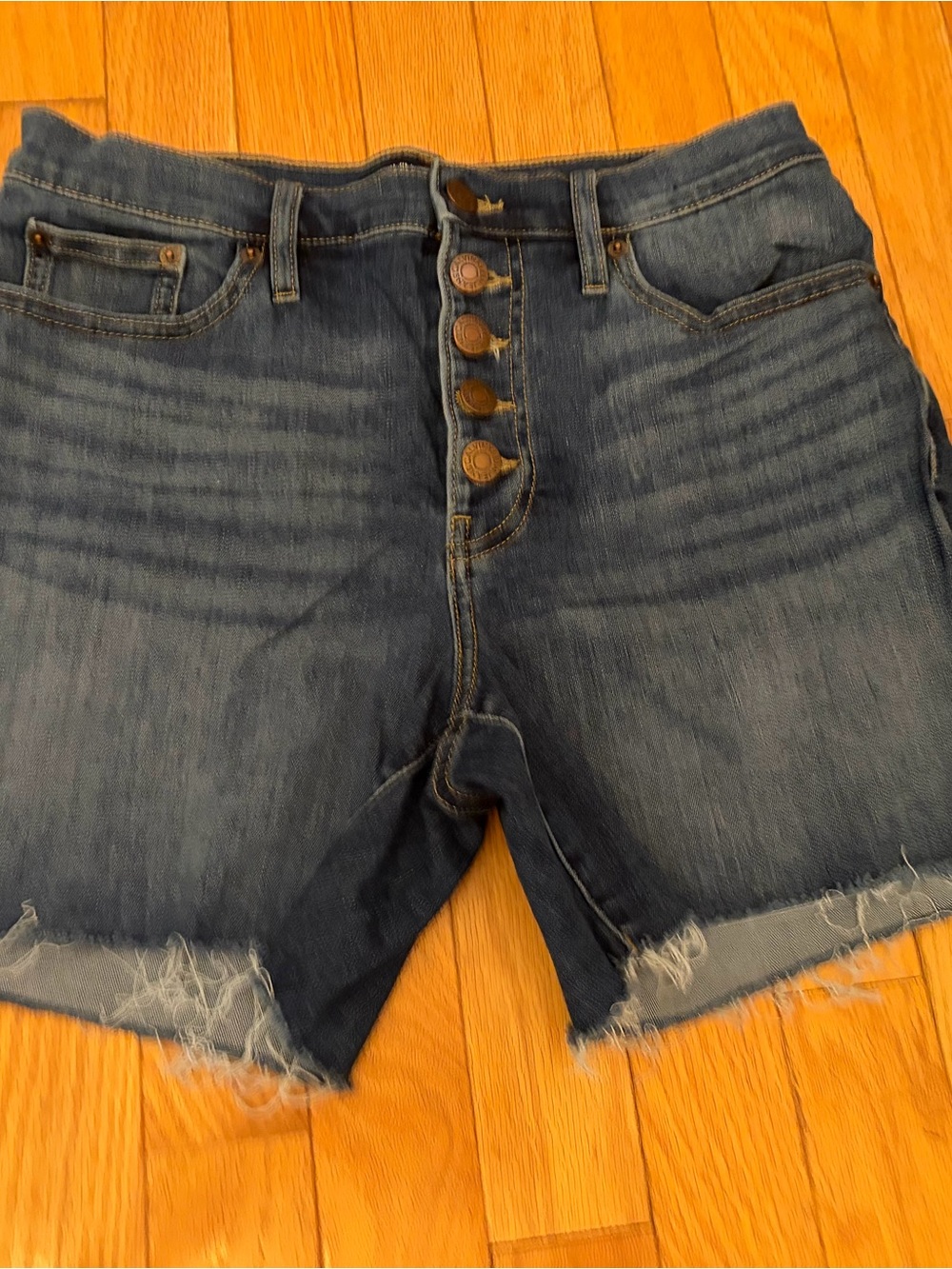 Calvin Klein Jeans Blue Denim Button-Fly Jean Shorts